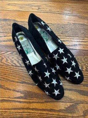 Black Suede Star loafers the quacker factory